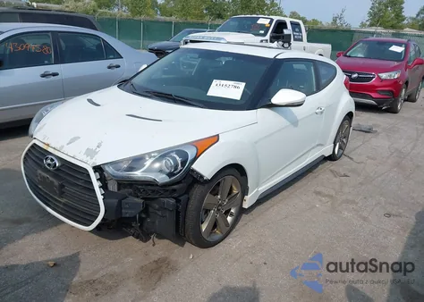 2013 Hyundai Veloster Turbo W/Blue from USA, damaged, VIN KMHTC6AE0DU128864